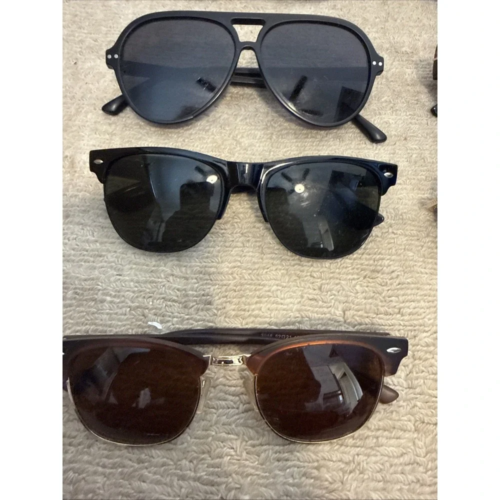 Lot of 16 Mens Sunglasses: Wrap Style, Aviators, Retro, Square, Oval and more
